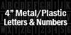 4&quot; Metal &amp; Plastic Letters